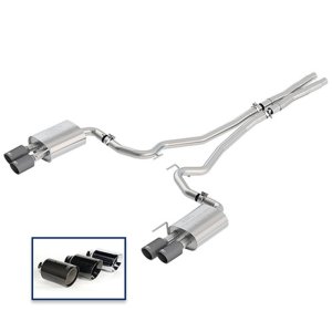 Ford Mustang Performance Exhaust - Dual Rear Exit - Ford Racing - Cat-Back Sport Exhaust System w/ Quad Carbon Fiber Tips - Carbon Fiber - `18-`27